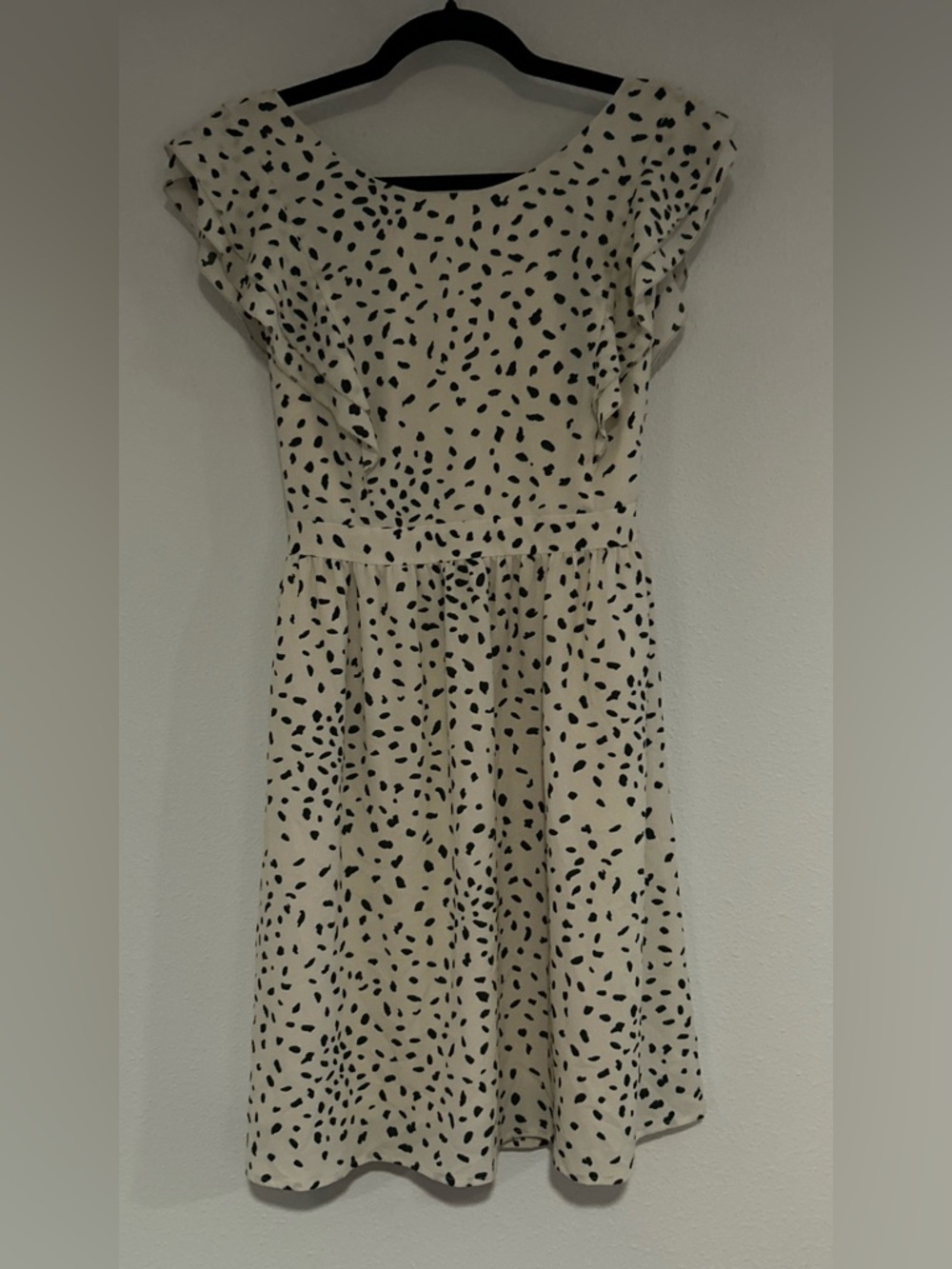 Fervour Cream Midi Dress with Black Spot Print